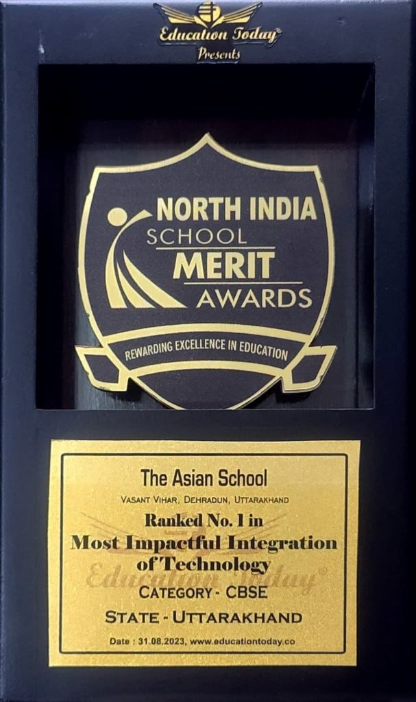 The Asian School Ranked No 1 Award