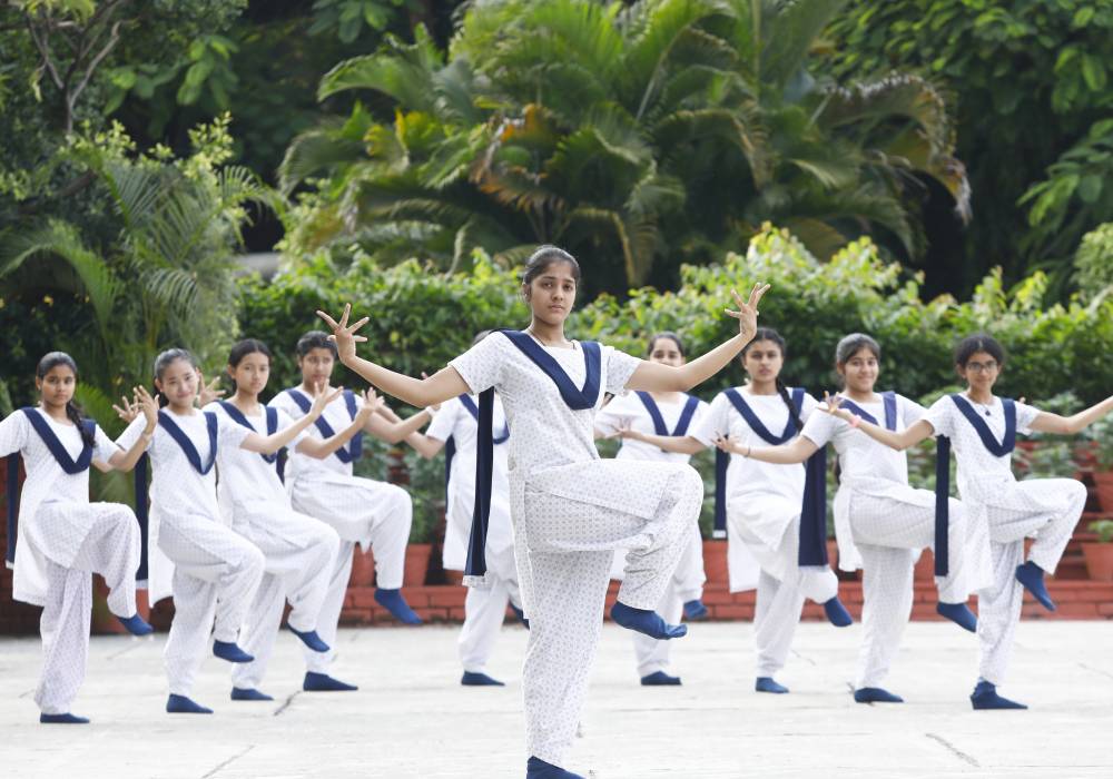 Dance practice at the Asian school